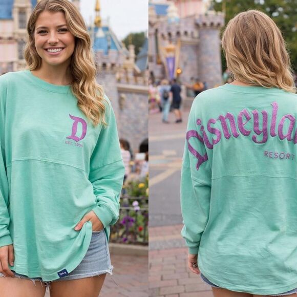 Disney Tops - Disney Women's Green and Purple Sweatshirt
